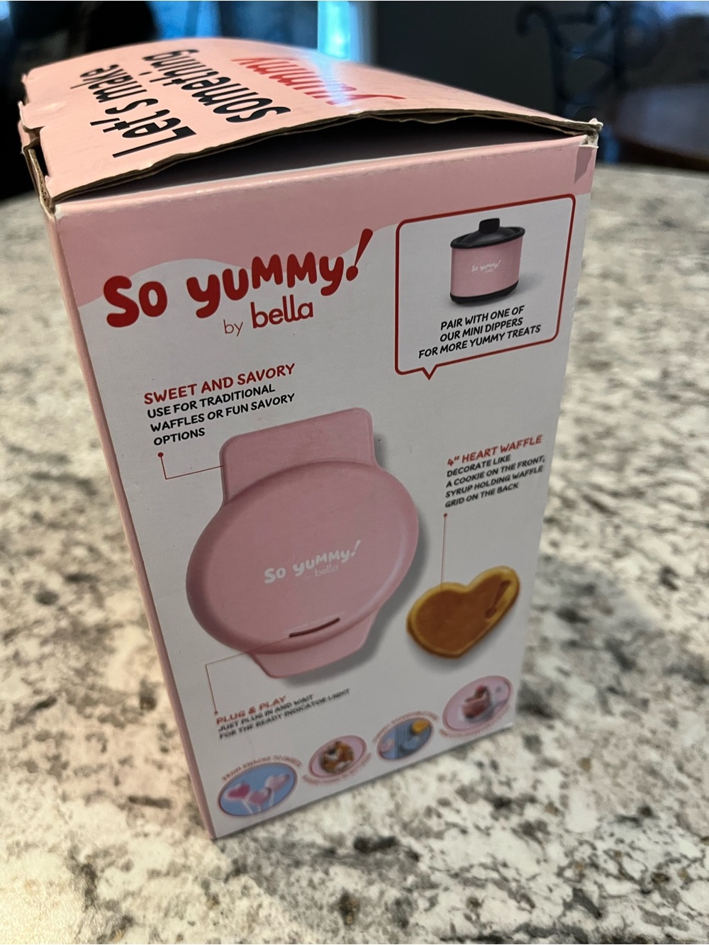 So Yummy by Bella Pink Mini Waffle Maker NIB - Picture 6 of 7